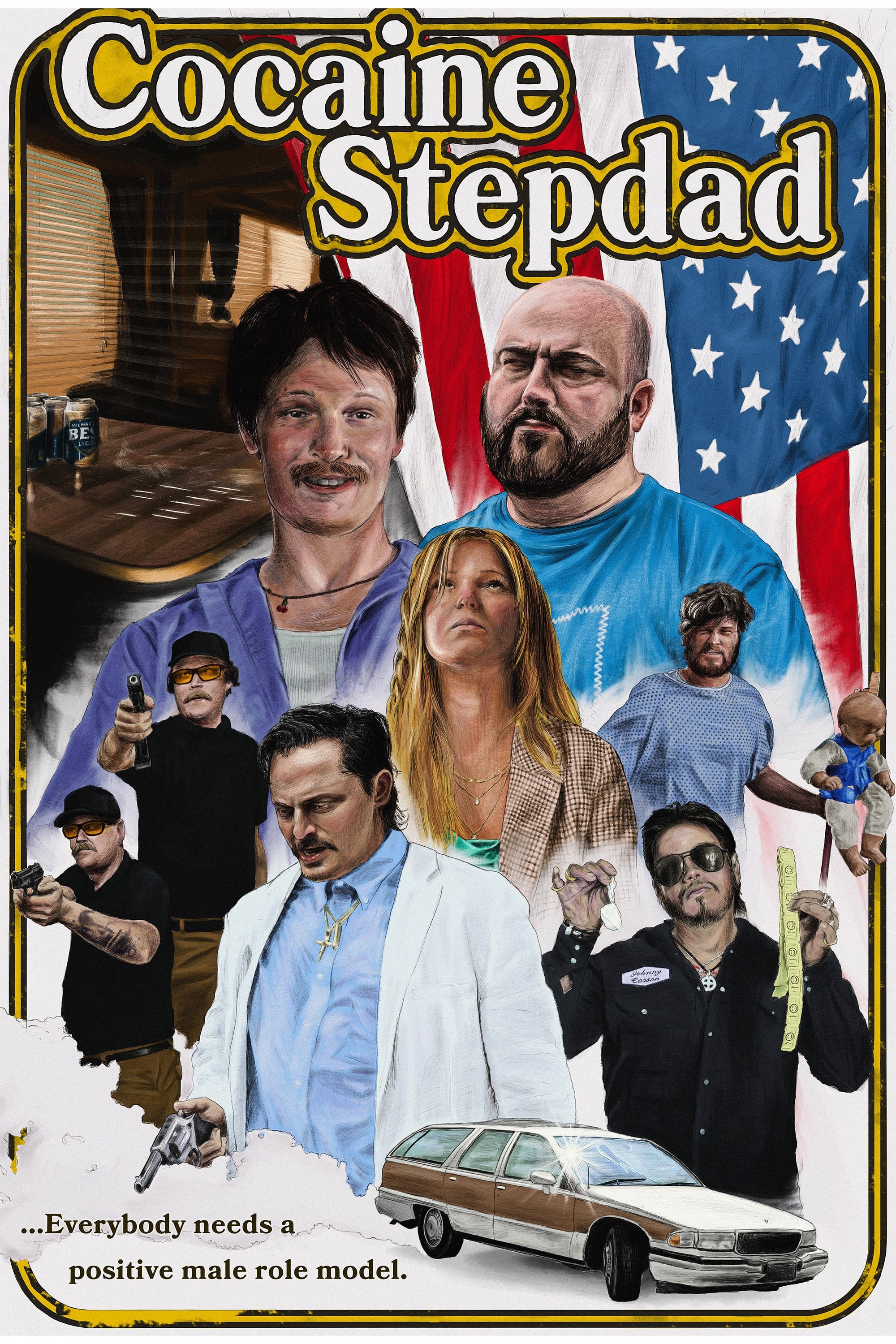 Cocaine Stepdad Hindi Dubbed Movie Poster (2024)